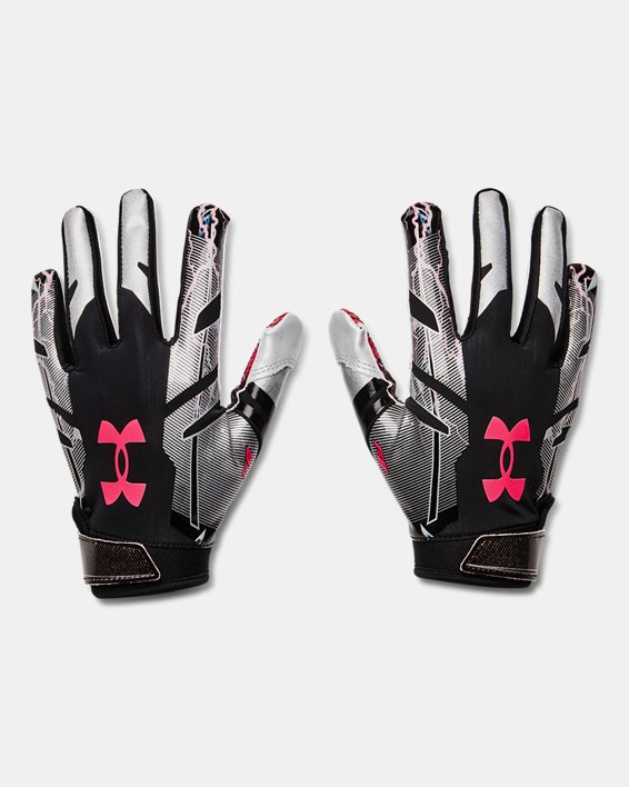 Youth UA F8 Football Gloves, Black, pdpMainDesktop image number 0
